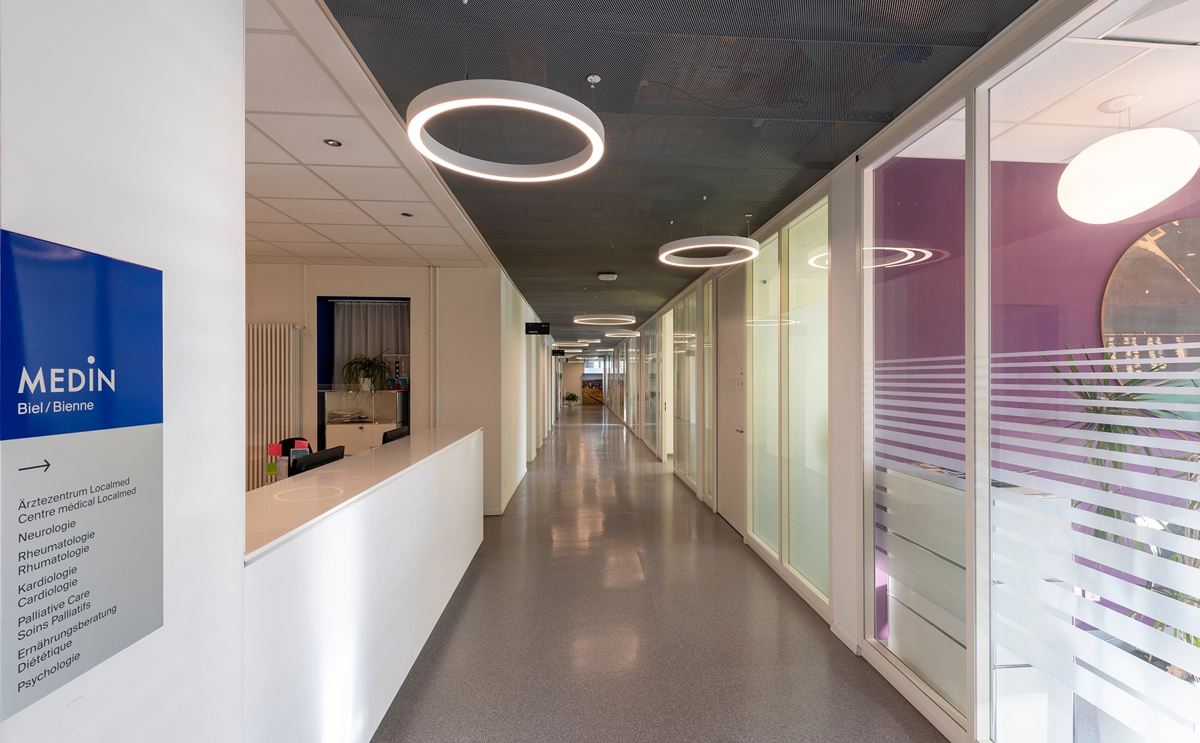 Corridor with MEDIN signage