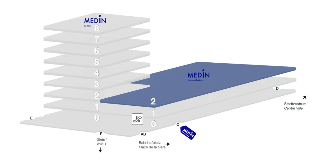 Floor plan: Nutritional advice Bern-Seeland on the 2nd floor of MEDIN Place de la Gare