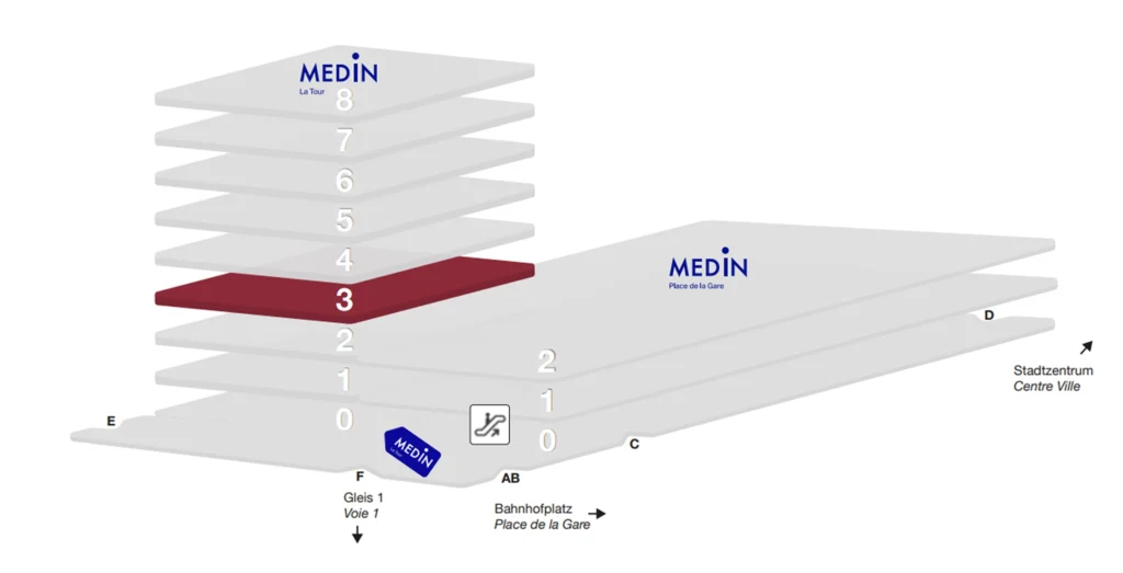 Floor plan: LasanT Stop Tabac on the 3rd floor of MEDIN La Tour